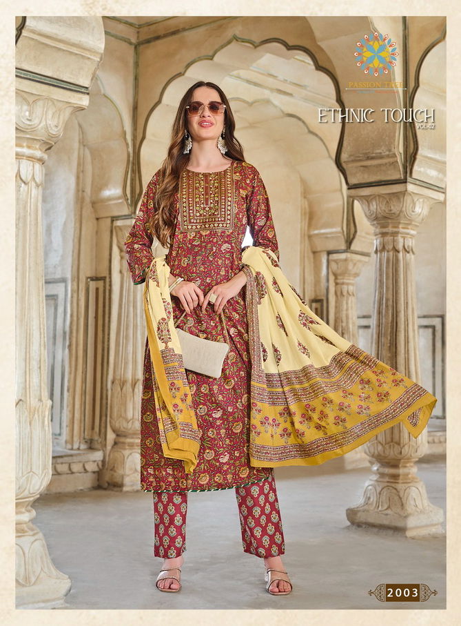 Ethnic Touch Vol 2 By Passion Tree Embroidery Cotton Readymade Suits Wholesale Online
